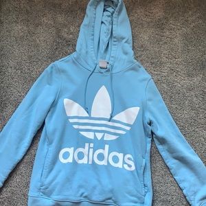 Light blue Adidas hoodie. Small